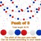 Pom Pom Garland 4th of July Decorations, Patriotic Red White Blue Felt Ball Garland, 3-Pack 6.6ft Long 24 Cute Pompom Balls String, Christmas Tree Decor Ornaments for Home Birthday Holiday Party
